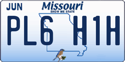 MO license plate PL6H1H