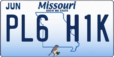 MO license plate PL6H1K