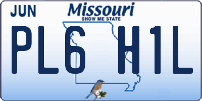 MO license plate PL6H1L