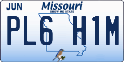 MO license plate PL6H1M