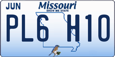 MO license plate PL6H1O