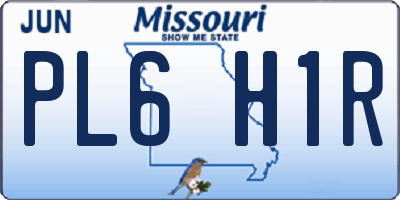 MO license plate PL6H1R