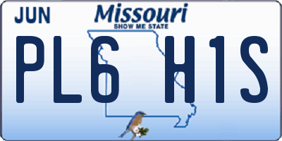 MO license plate PL6H1S