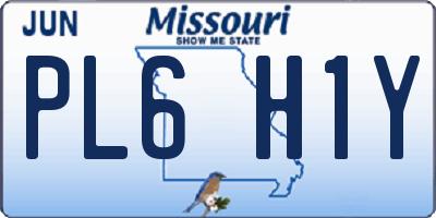 MO license plate PL6H1Y