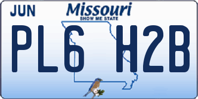 MO license plate PL6H2B