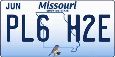 MO license plate PL6H2E