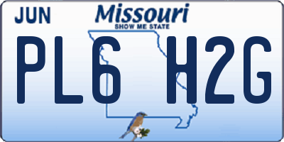 MO license plate PL6H2G