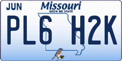 MO license plate PL6H2K