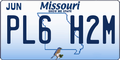 MO license plate PL6H2M