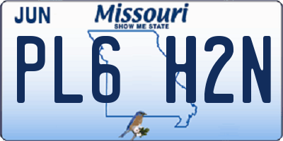 MO license plate PL6H2N