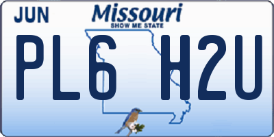 MO license plate PL6H2U
