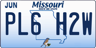 MO license plate PL6H2W
