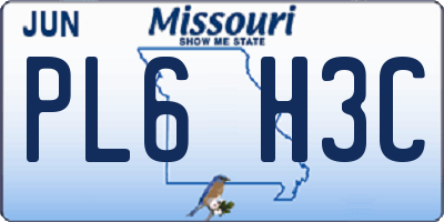 MO license plate PL6H3C
