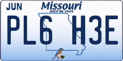 MO license plate PL6H3E