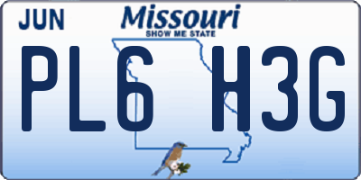 MO license plate PL6H3G