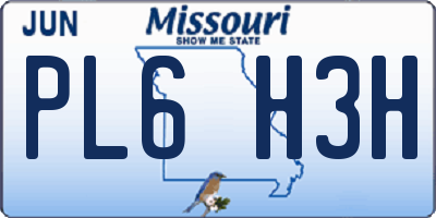 MO license plate PL6H3H