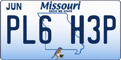 MO license plate PL6H3P