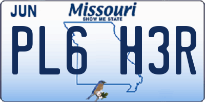 MO license plate PL6H3R