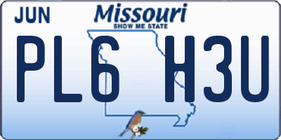 MO license plate PL6H3U