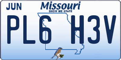 MO license plate PL6H3V