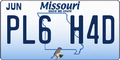 MO license plate PL6H4D