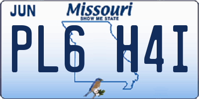 MO license plate PL6H4I