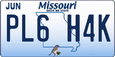 MO license plate PL6H4K