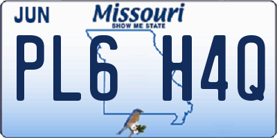 MO license plate PL6H4Q