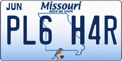 MO license plate PL6H4R
