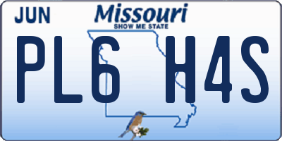MO license plate PL6H4S