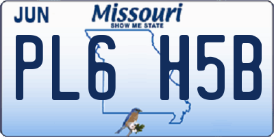 MO license plate PL6H5B
