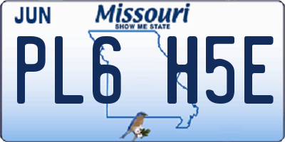 MO license plate PL6H5E