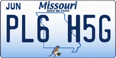 MO license plate PL6H5G