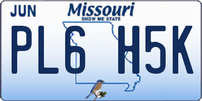 MO license plate PL6H5K