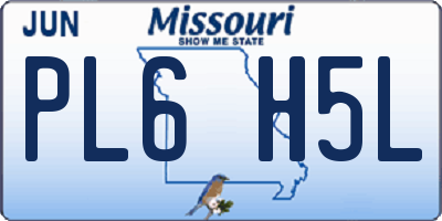 MO license plate PL6H5L