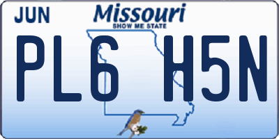MO license plate PL6H5N