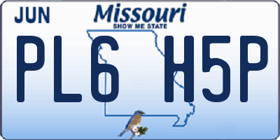 MO license plate PL6H5P