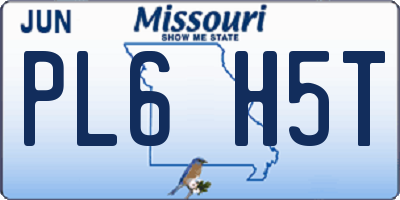 MO license plate PL6H5T