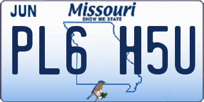 MO license plate PL6H5U