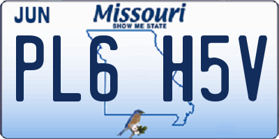 MO license plate PL6H5V