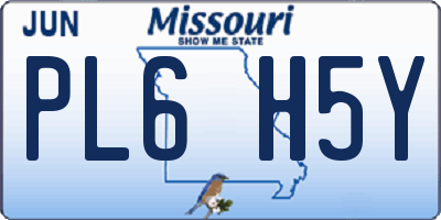 MO license plate PL6H5Y
