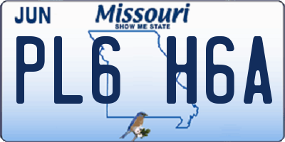 MO license plate PL6H6A