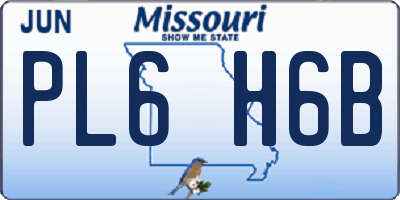 MO license plate PL6H6B