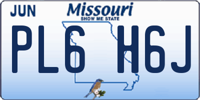 MO license plate PL6H6J