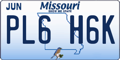 MO license plate PL6H6K