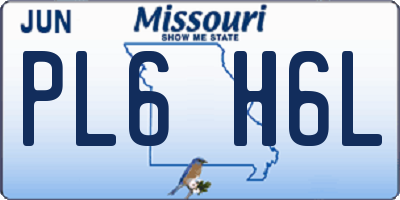MO license plate PL6H6L
