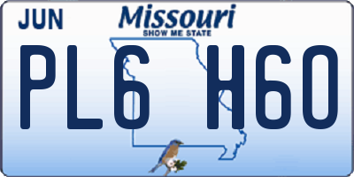 MO license plate PL6H6O