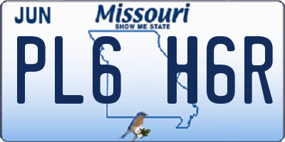 MO license plate PL6H6R