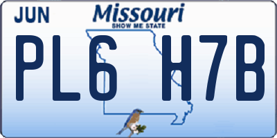 MO license plate PL6H7B