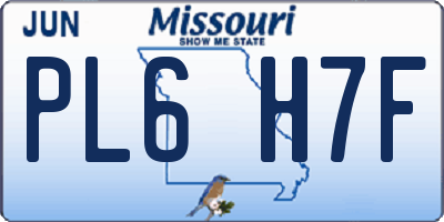 MO license plate PL6H7F